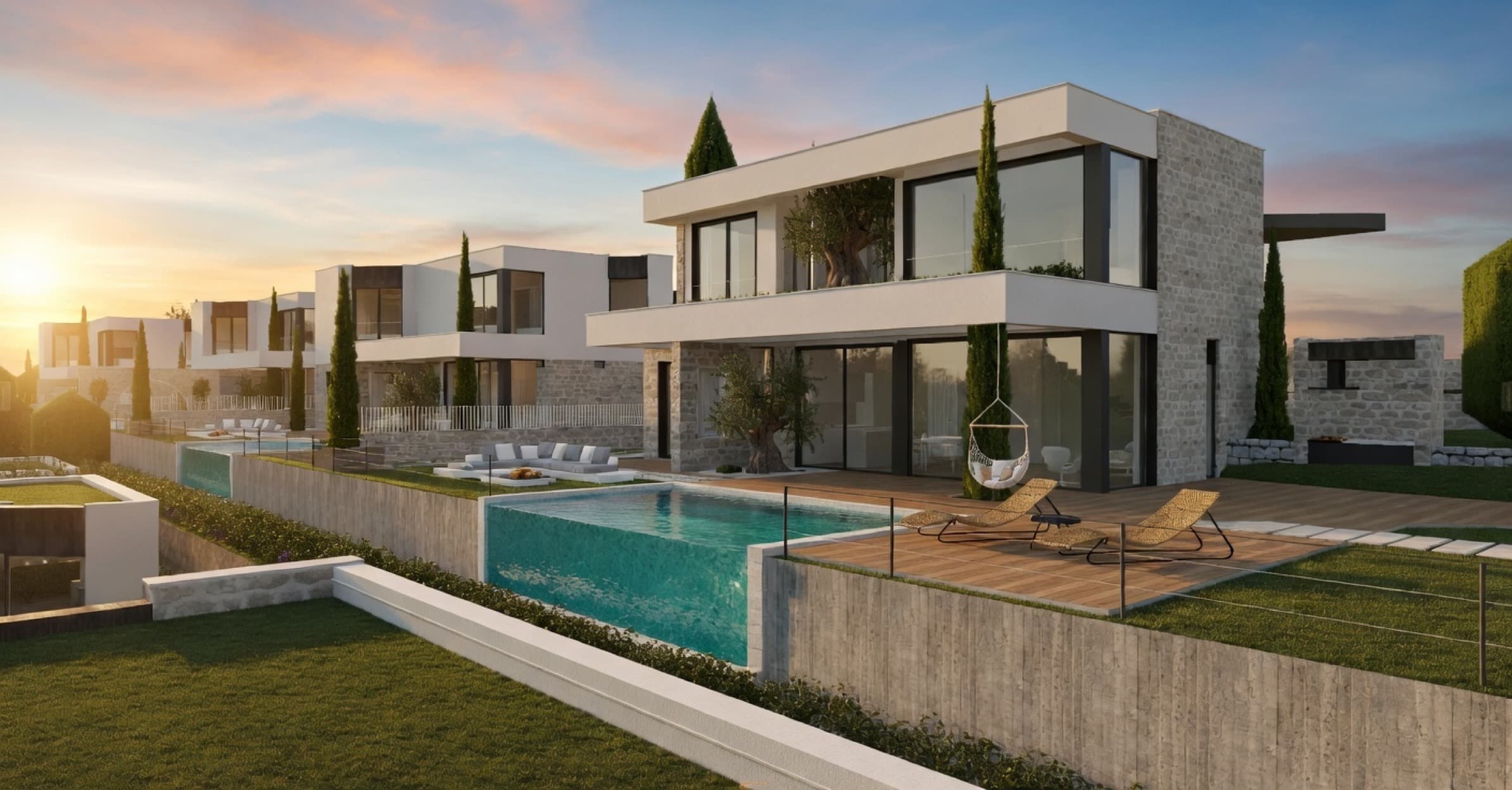 6902 Villas with a swimming pool in a residential complex in a quiet area
