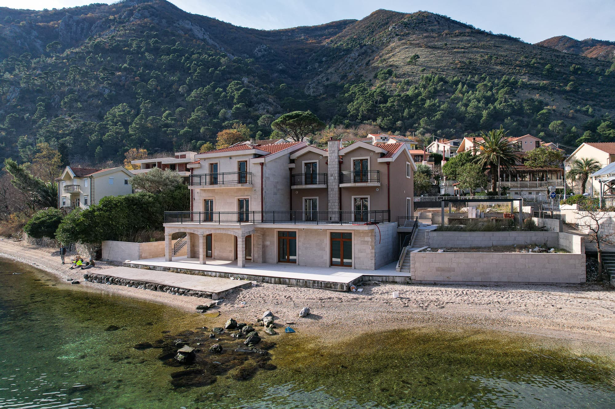 A luxurious three-story villa on the first sea line in  Kotor