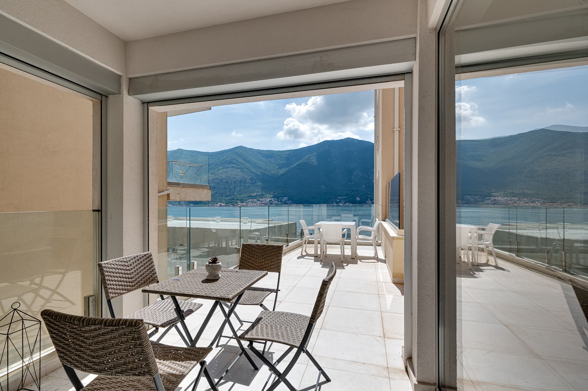 Attractive 86 m² Apartment in Dobrota – Large Terrace, Sea View, Garage & Storage