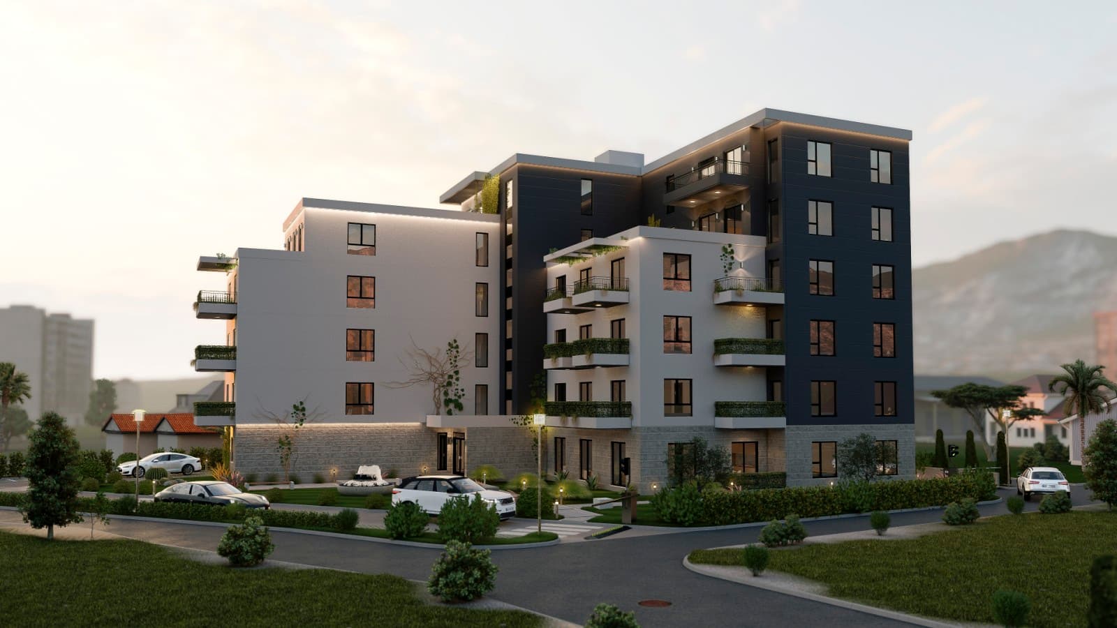 The new modern building offers a range of one, two and three bedroom apartments